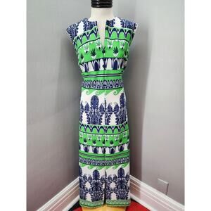 70s Vintage Pretty Peacock Poly Maxi - XXL